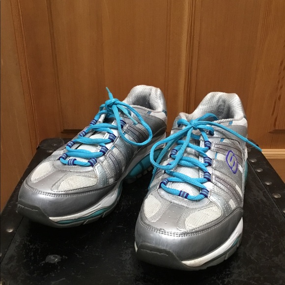 Womens Skechers Radius Shape-Ups Adaptive Comfort Ride Gray Blue Size 9.5 - Picture 3 of 8